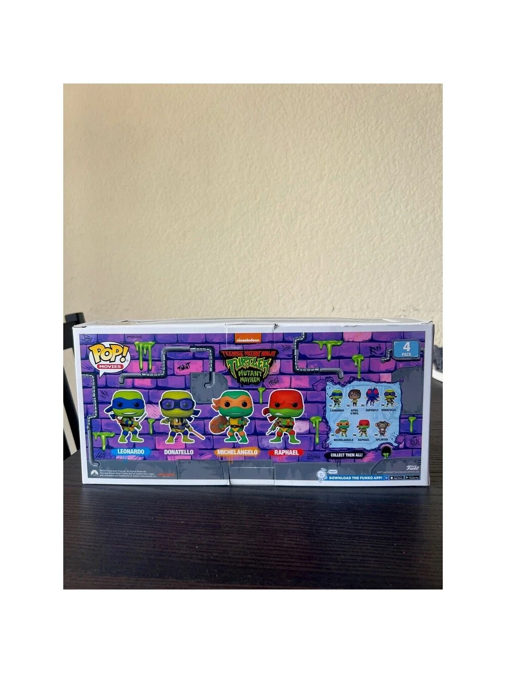 EXCLUSIVE GLOW Teenage Mutant Ninja Turtles Mayhem Funko Pop 4-Pack Michelangelo